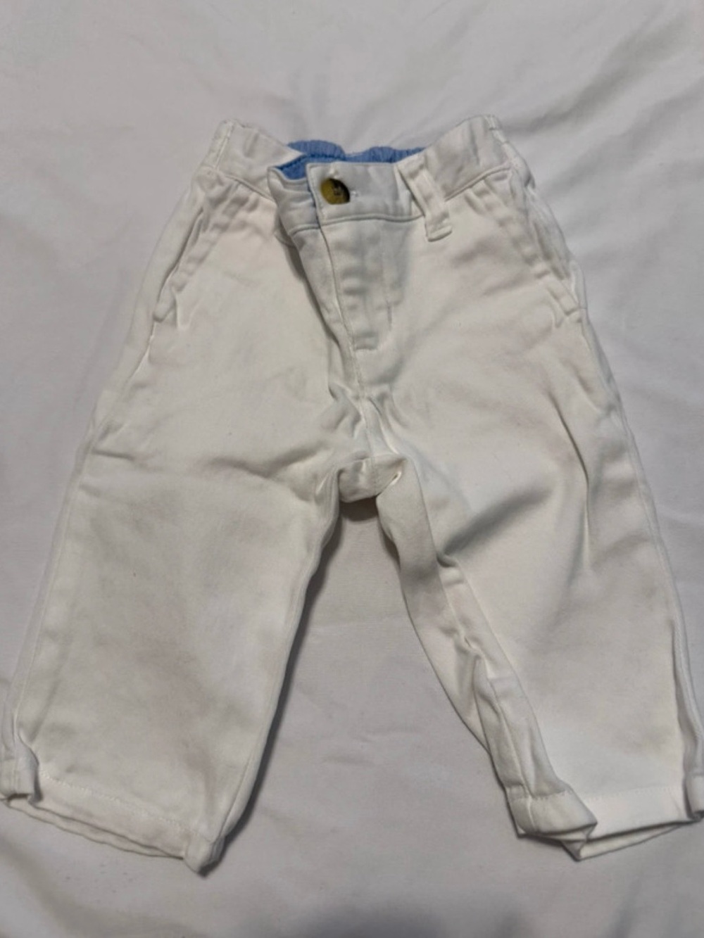Janie and Jack White Cotton Pull-On Pants